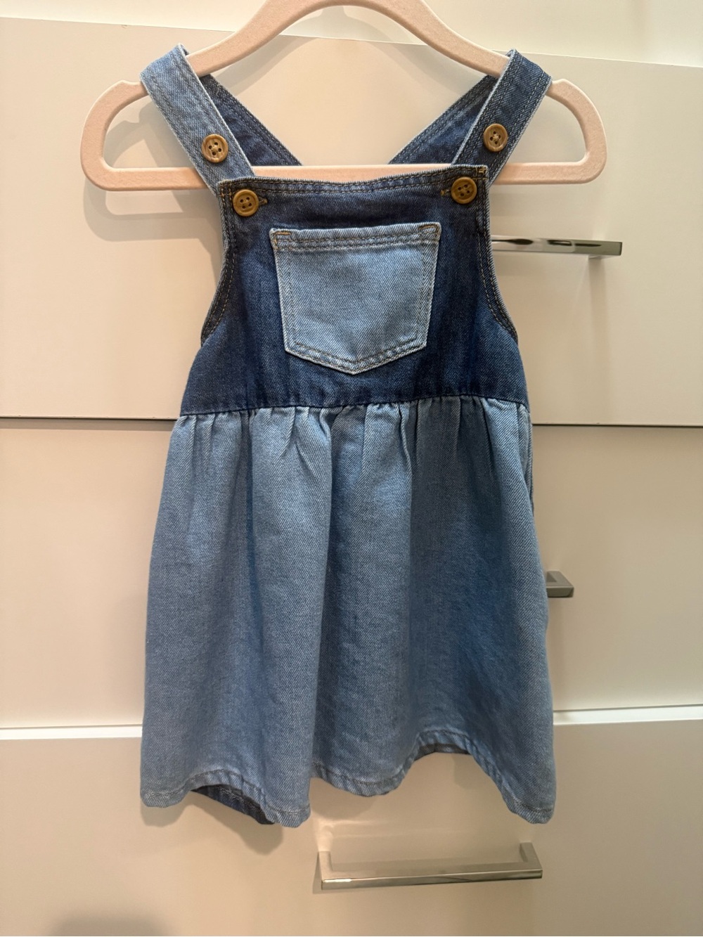 HM Denim Pinafore Dress for Girls - Light Blue